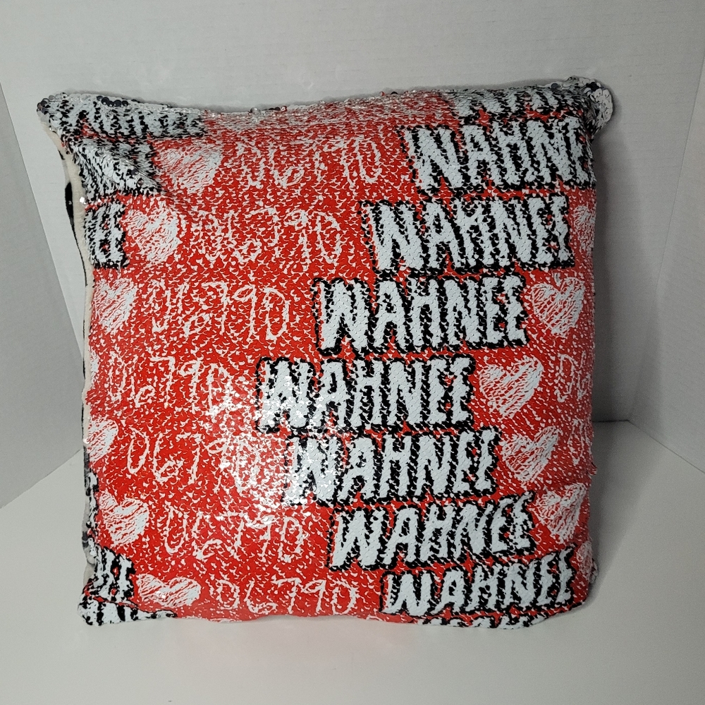 Wahnee Flip Sequins Zipper Throw Pillow - Picture 2 of 12